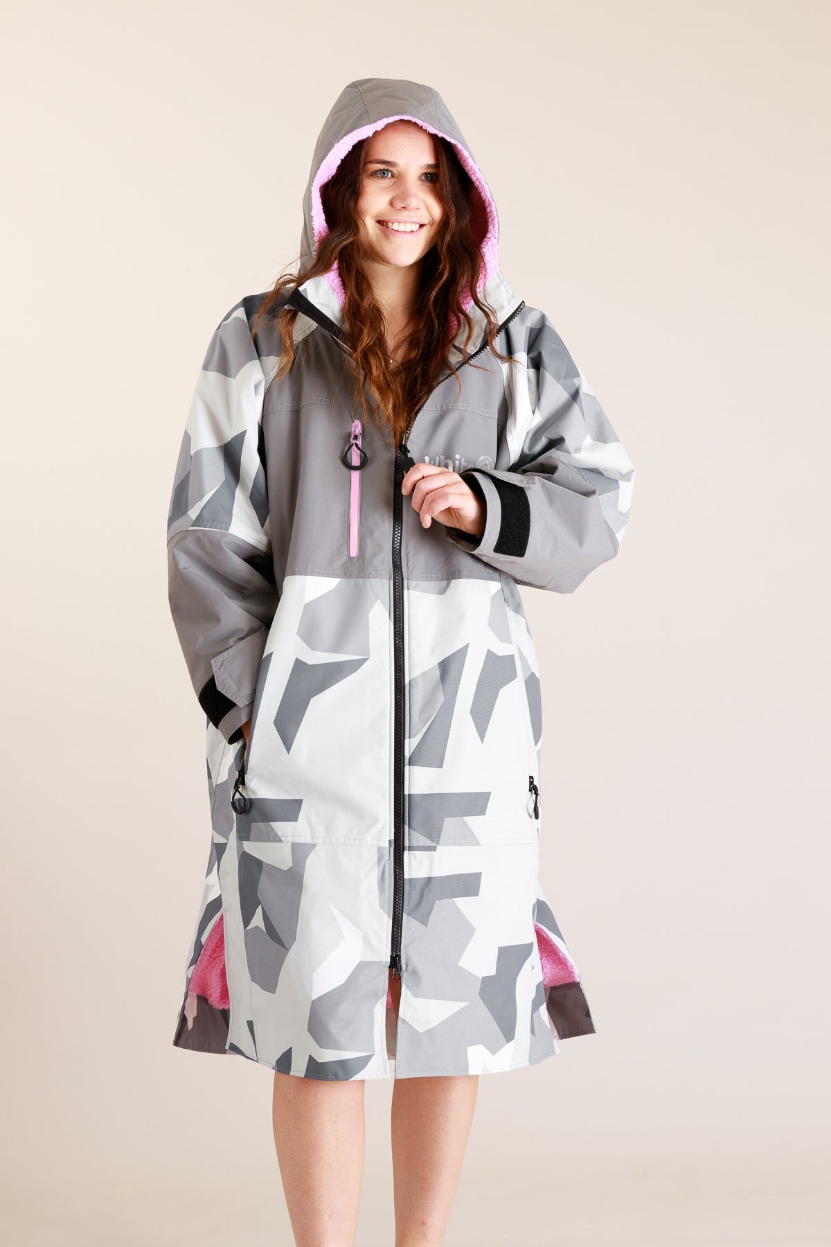 Adults Hard Shell Robe - Arctic Camo/Pink