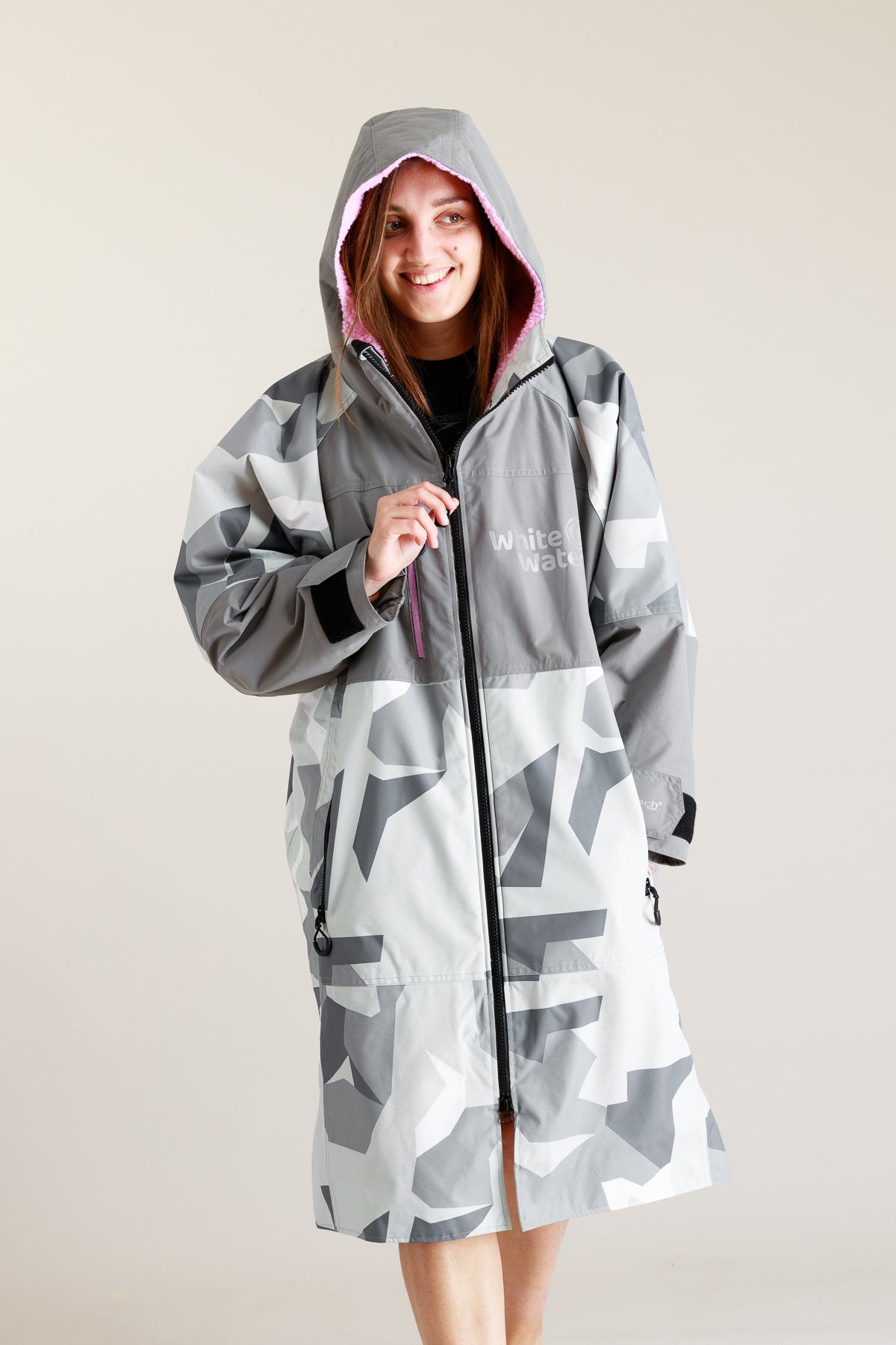 Adults Hard Shell Robe - Arctic Camo/Pink