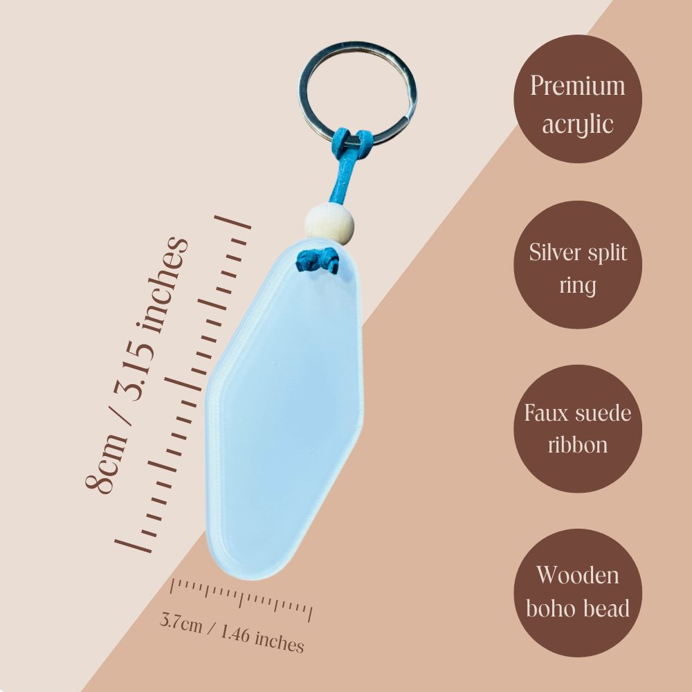 Cold Water Fierce Heart Swimming Lady Keyring – Retro Motel Style Boho Keychain with Bobble Hat Design, Choice of Blonde or Brunette Hair, Gift for Wild Swimming Lovers