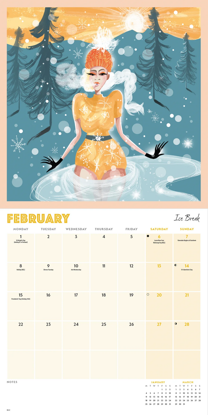 Dips, Swims &amp; Coffee 2027 Wall Calendar
