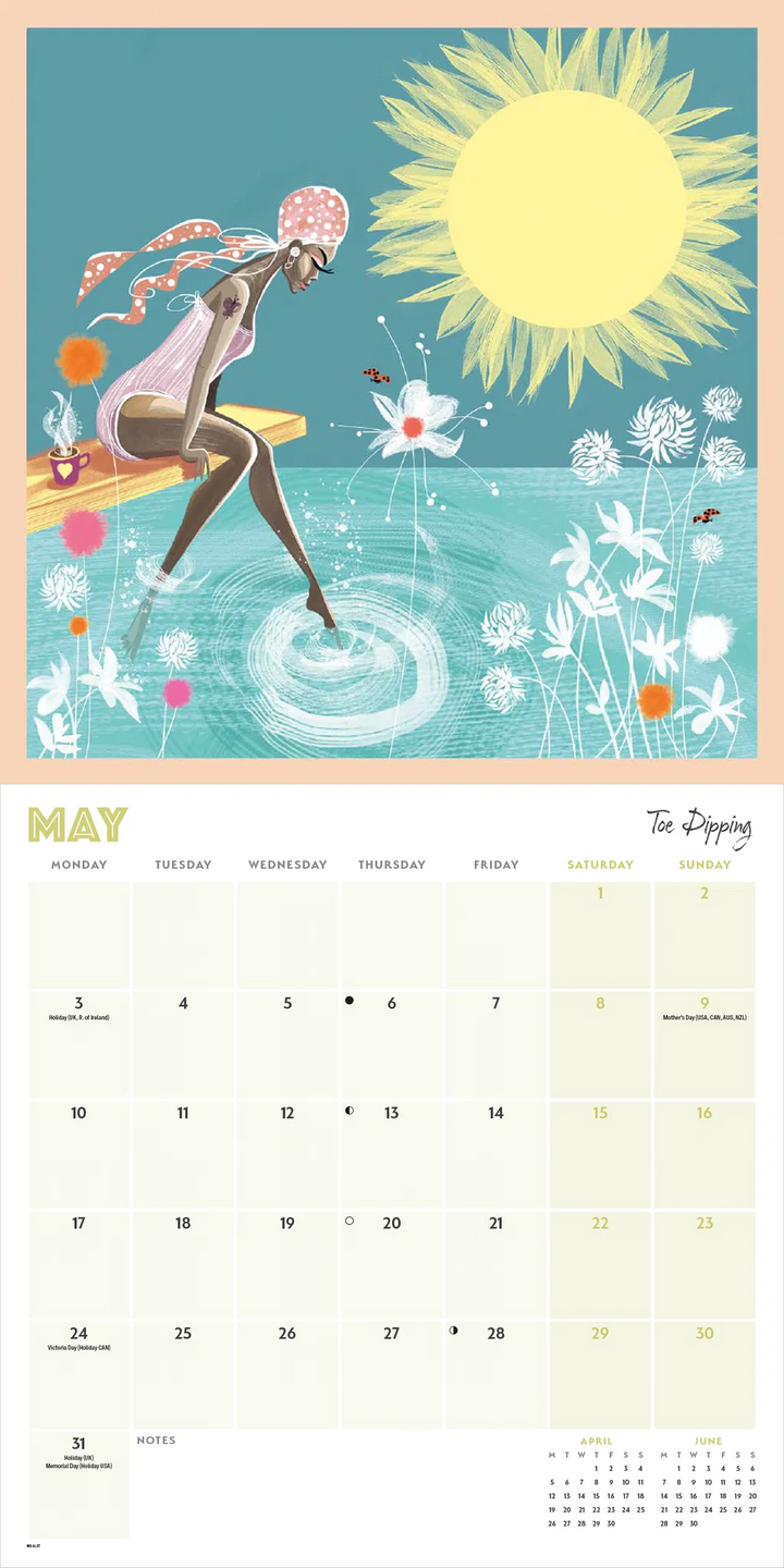 Dips, Swims &amp; Coffee 2027 Wall Calendar