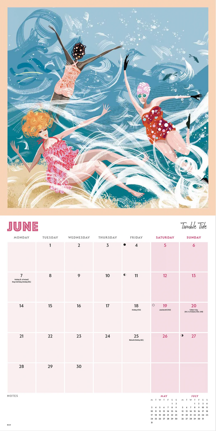 Dips, Swims &amp; Coffee 2027 Wall Calendar