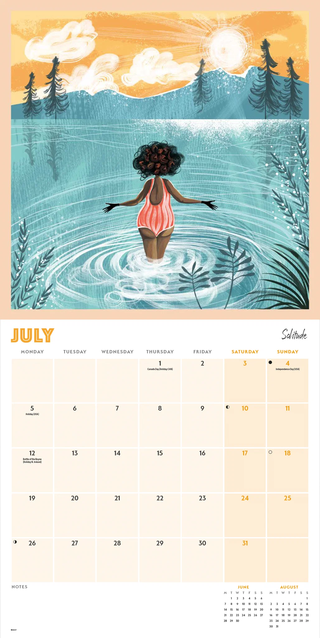 Dips, Swims &amp; Coffee 2027 Wall Calendar