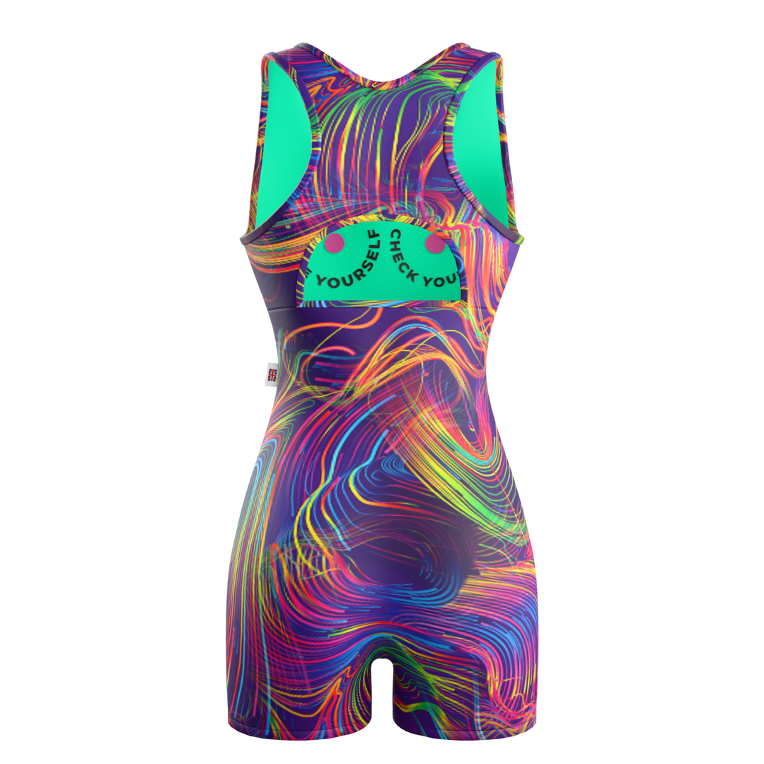 Ladies Shortie Swimsuit - Party Lines