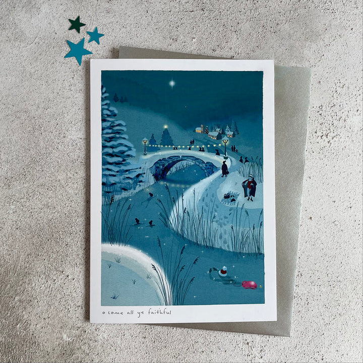 Wild Swimming Christmas Card – O Come All Ye Faithful