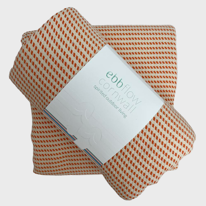 Orange Logan Hammam Towel from Ebbflow Cornwall
