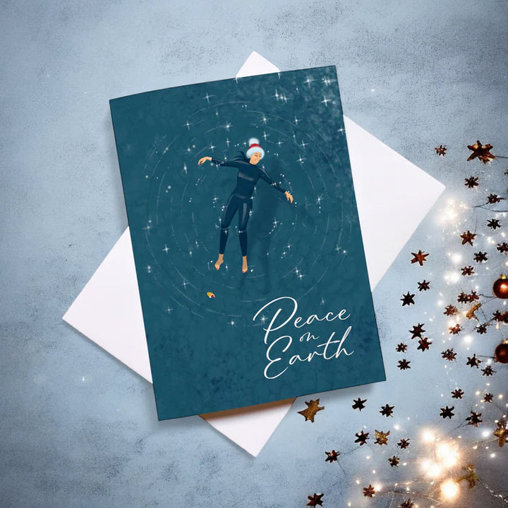 Wild Swimming Christmas Card – Peace On Earth