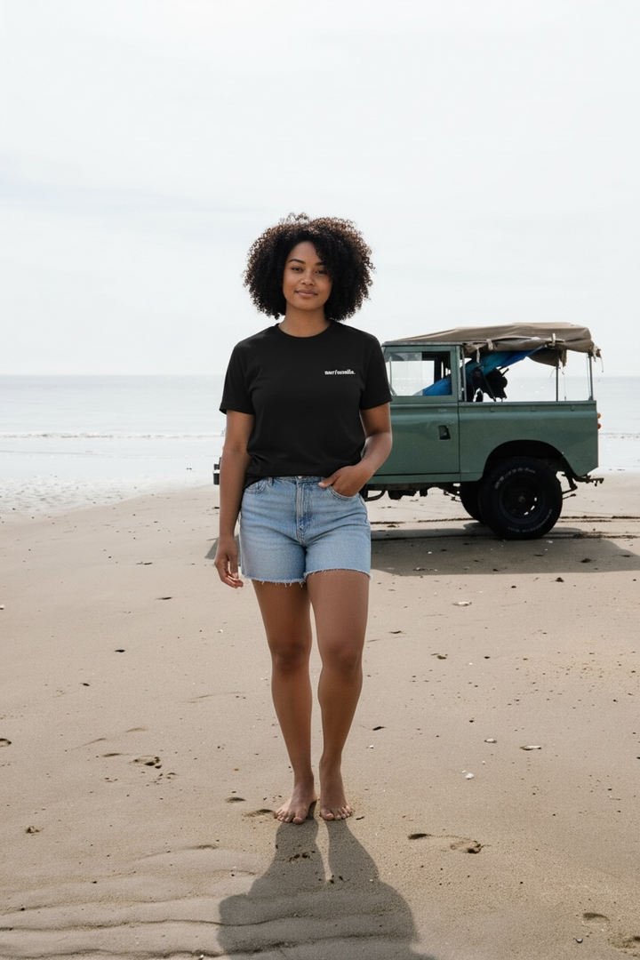 Women’s Surf Tee – Black | Organic Cotton by Surfsmile