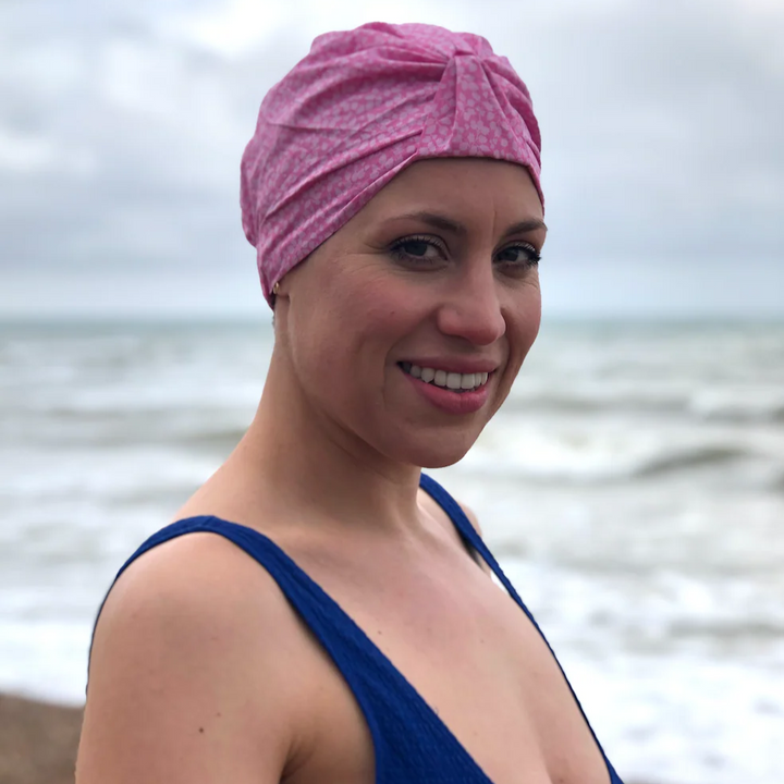 Salty Sea Knot - Swimming Cap Topper - Swim Turban - Pink Glenjade