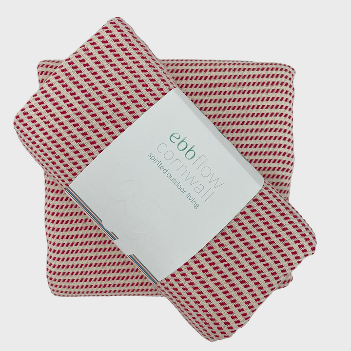 Pink Logan Hammam Towel  from EbbFlow Cornwall