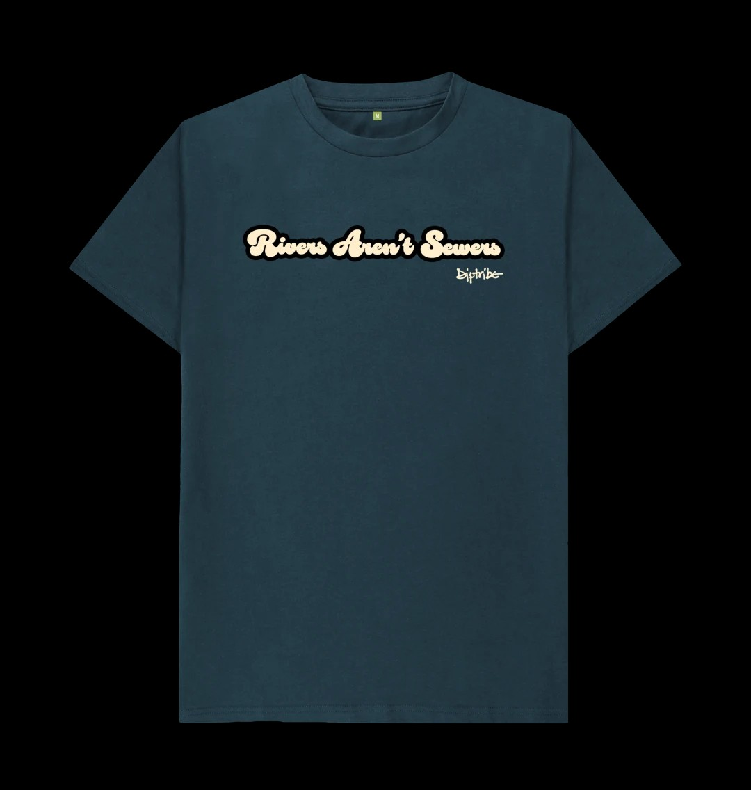 Slogan Men's T-Shirt "RIVERS AREN'T SEWERS"