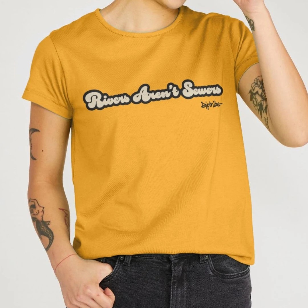 Slogan Women's Tee "RIVERS AREN'T SEWERS"