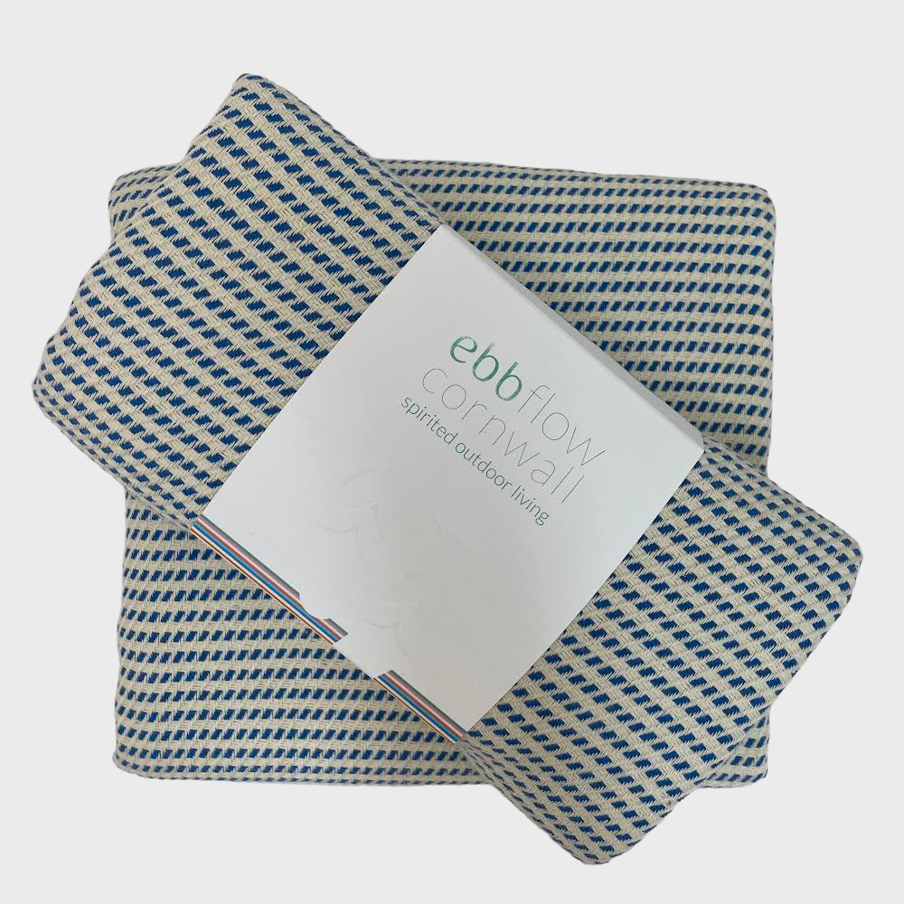 Royal Blue Logan Hammam Towel from EbbFlow Cornwall