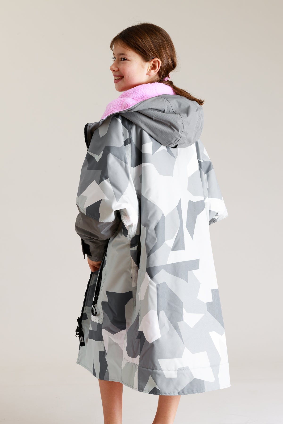 Kids Hard Shell Robe - Arctic Camo/Pink