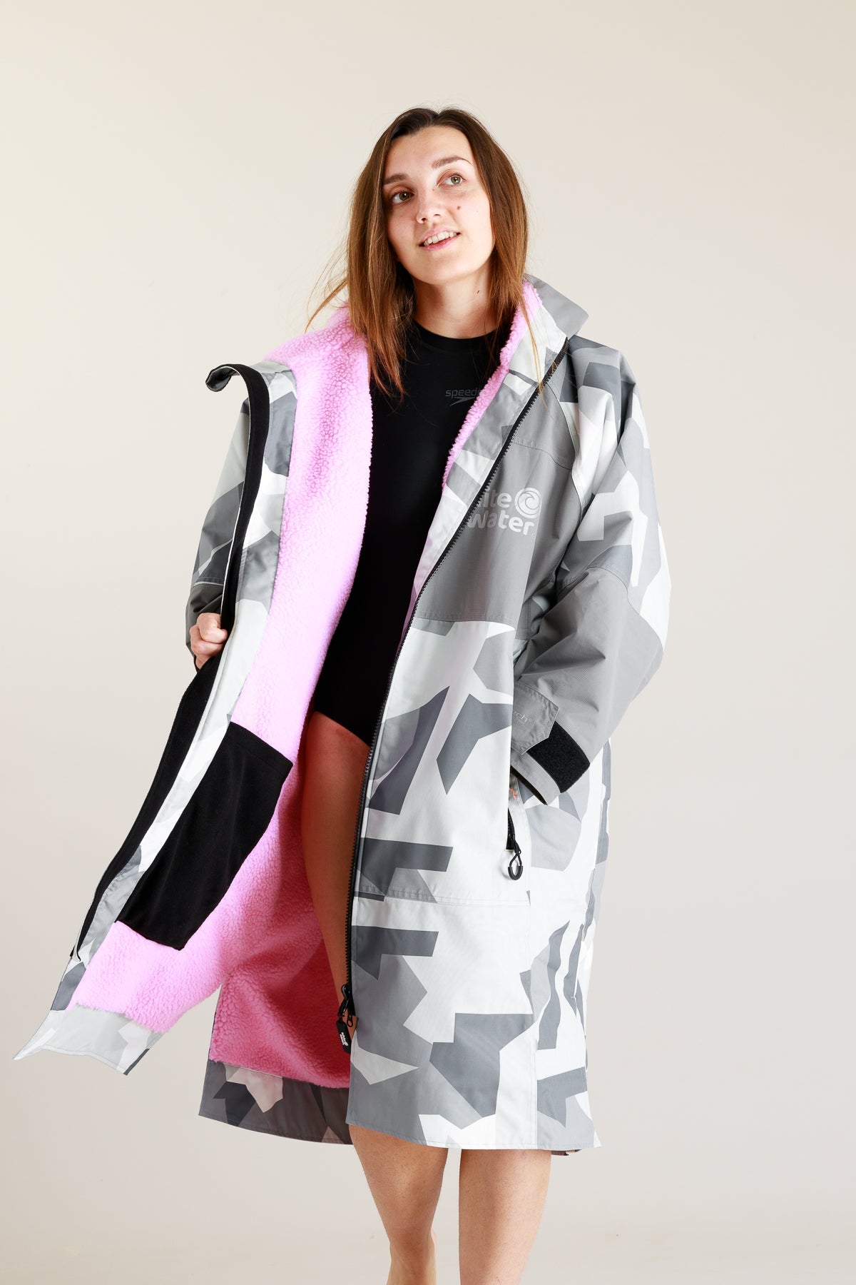 Adults Hard Shell Robe - Arctic Camo/Pink