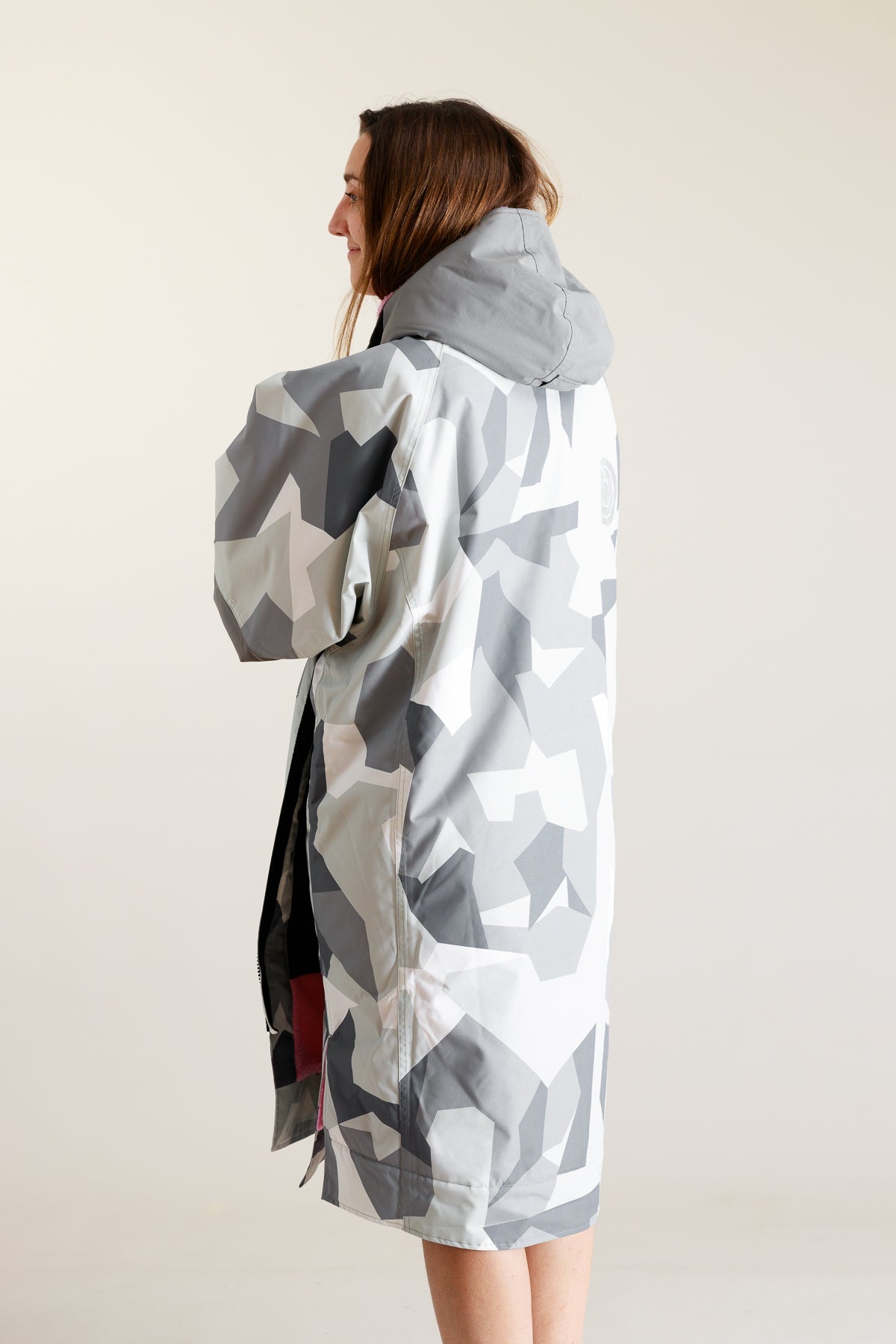 Adults Hard Shell Robe - Arctic Camo/Pink