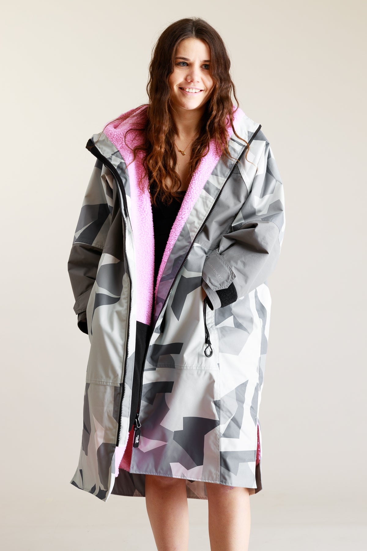 Adults Hard Shell Robe - Arctic Camo/Pink