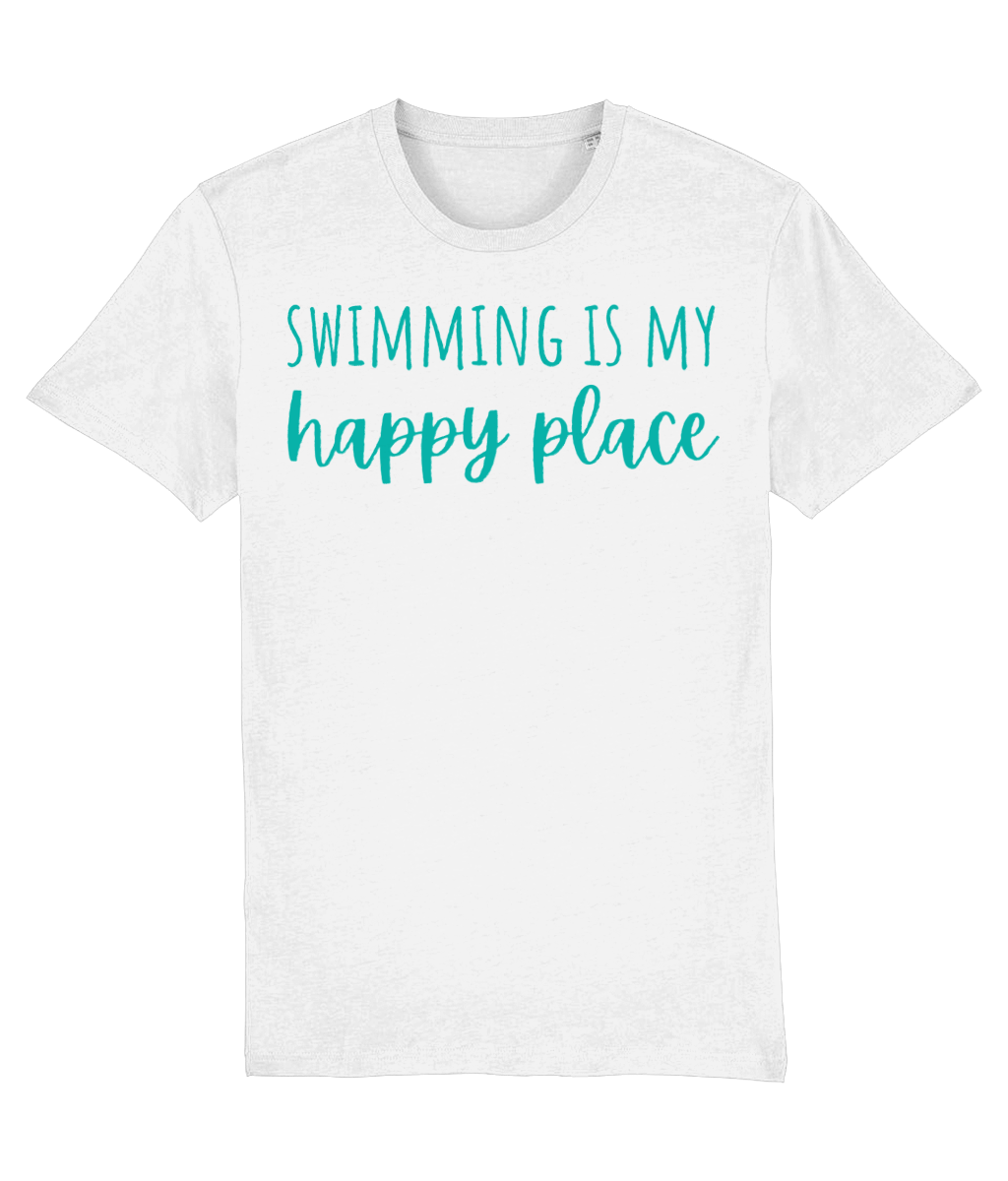 Swimming Is My Happy Place Unisex Organic Cotton T-shirt