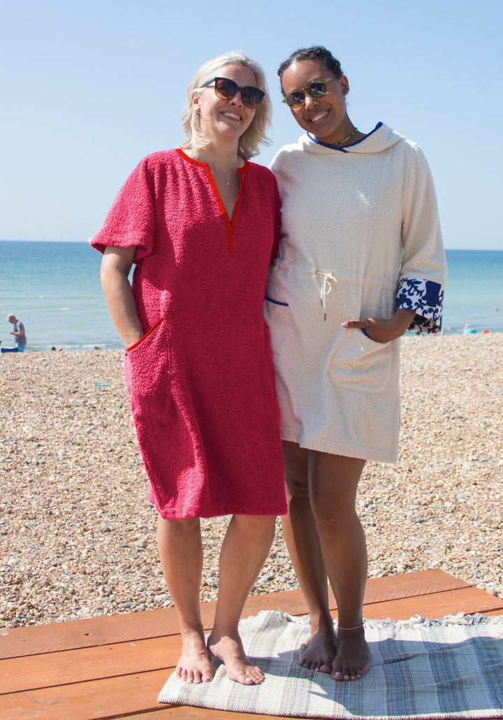 So English Precious Pink short dress with beachwear style, lightweight fabric, and a casual, feminine fit displayed on a model.