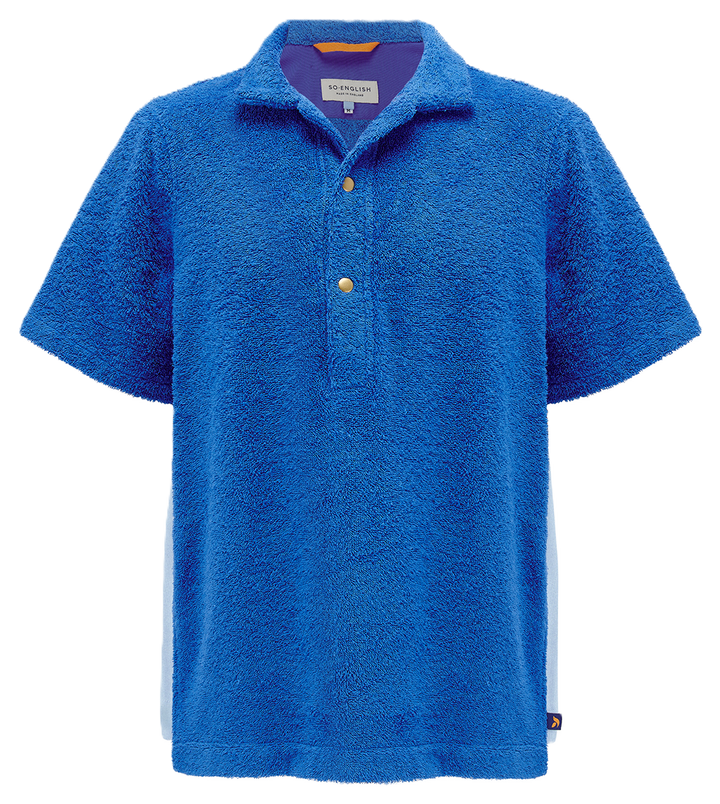 So English Bond polo shirt in Brighton Blue, featuring a classic design and soft fabric, ideal for casual wear.