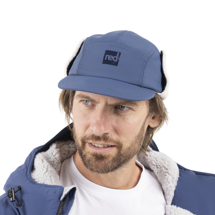 Fleece-Lined Peaked Trapper Hat - Admiral Blue