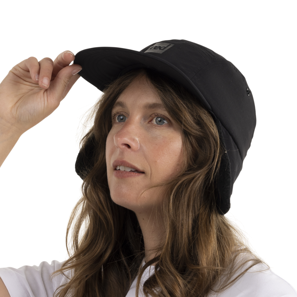 Fleece-Lined Peaked Trapper Hat - Stealth Black