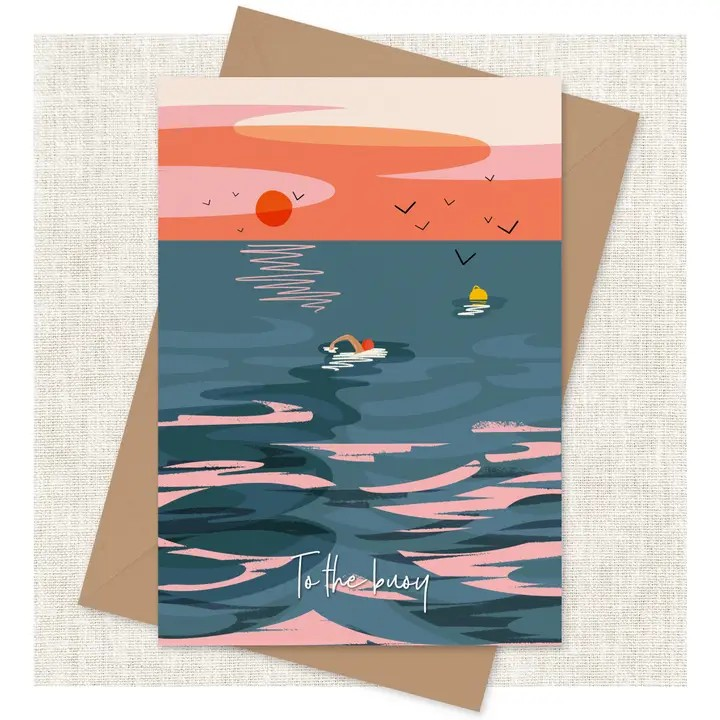 Wild Swimming Greeting Card - To The Buoy