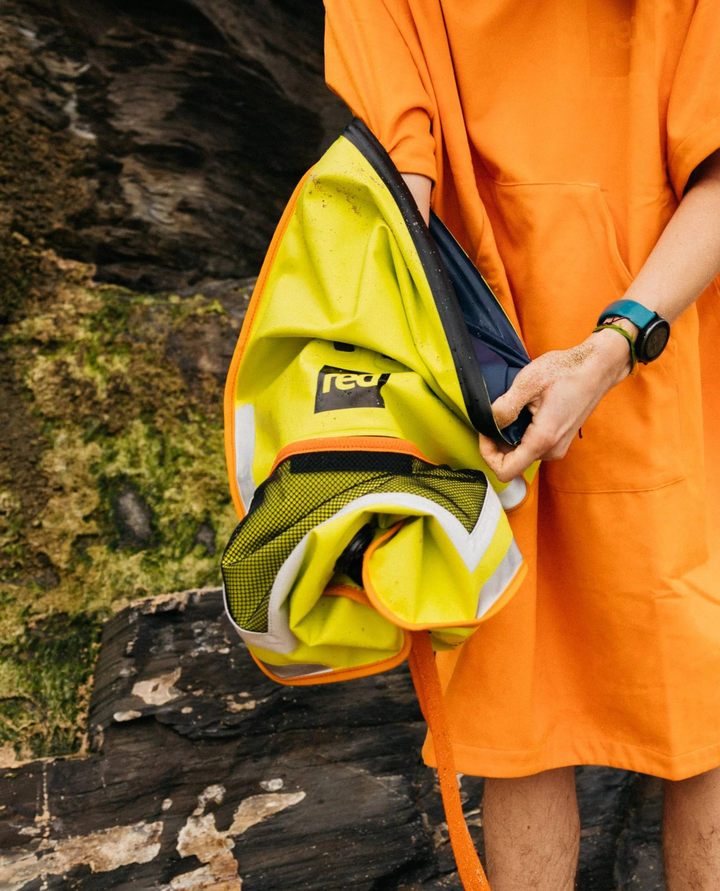2-in-1 Reversible Swim Tow Float Dry Bag Backpack - Admiral Blue / Neon Yellow