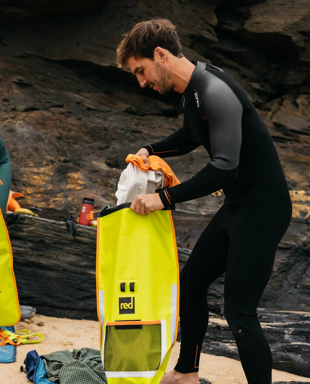 2-in-1 Reversible Swim Tow Float Dry Bag Backpack - Admiral Blue / Neon Yellow