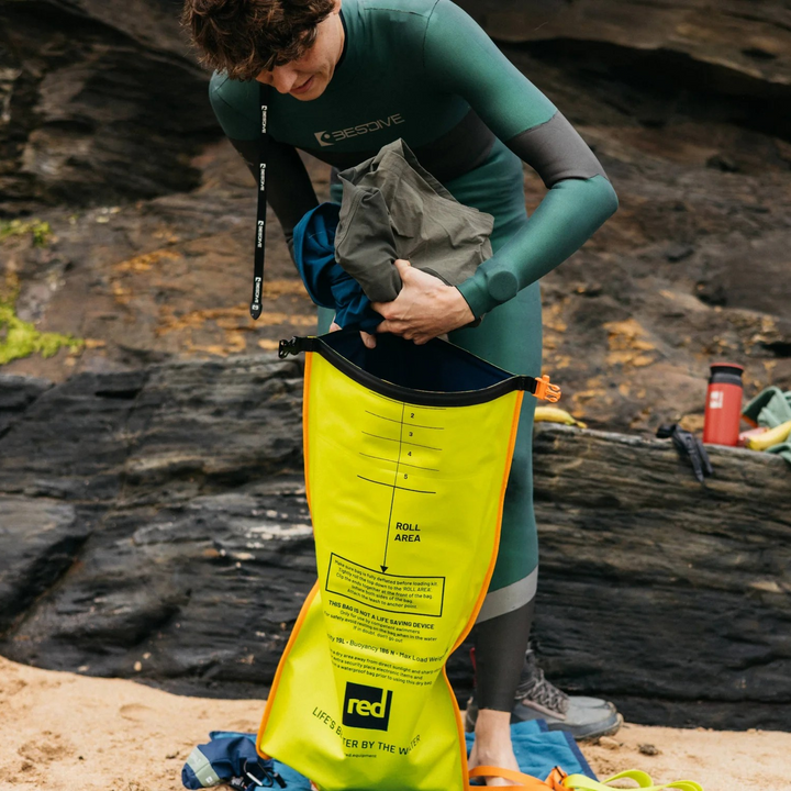 2-in-1 Reversible Swim Tow Float Dry Bag Backpack - Admiral Blue / Neon Yellow