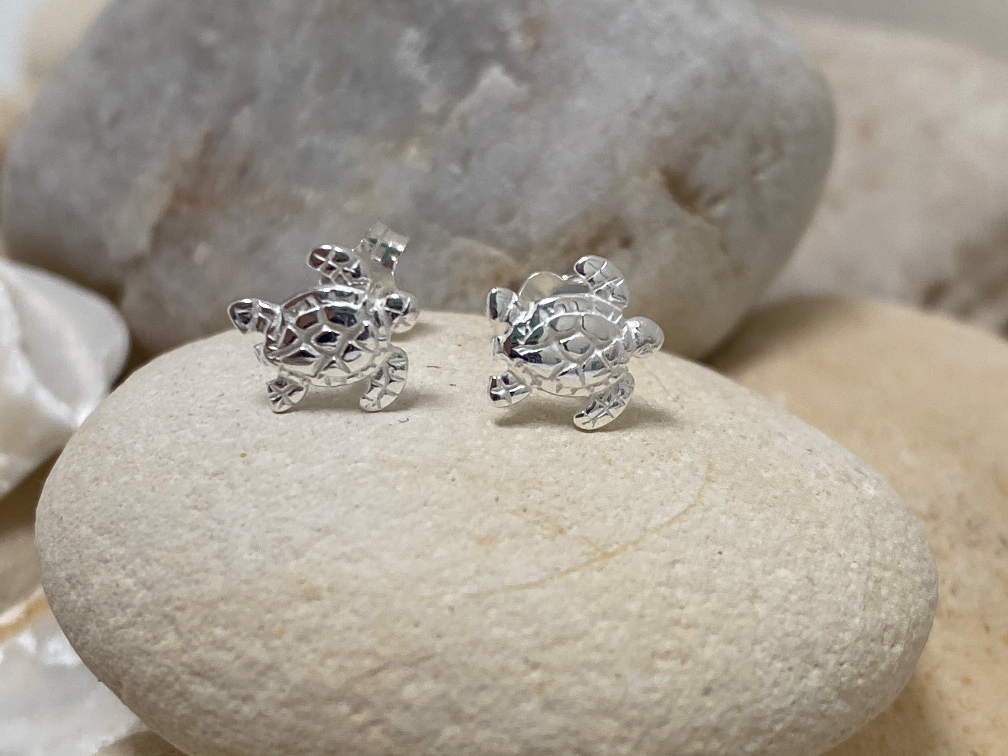 Silver Turtle Earrings