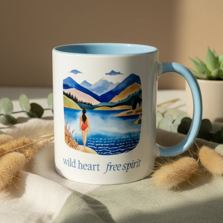 Mug with a scenic design and &