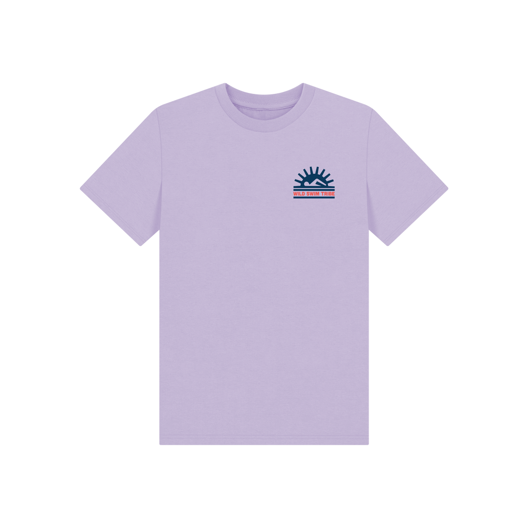 Soft Lilac Printed Kids T-Shirt Front