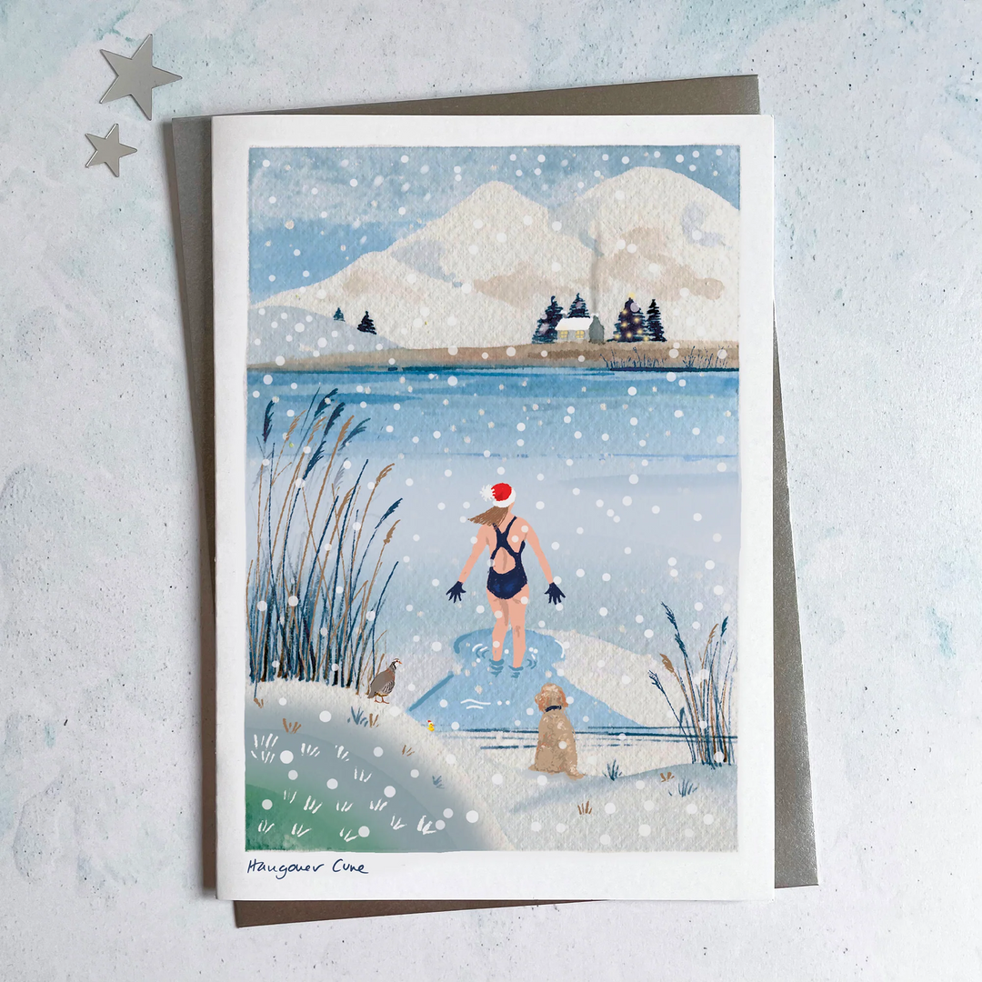 Wild Swimming Christmas card &