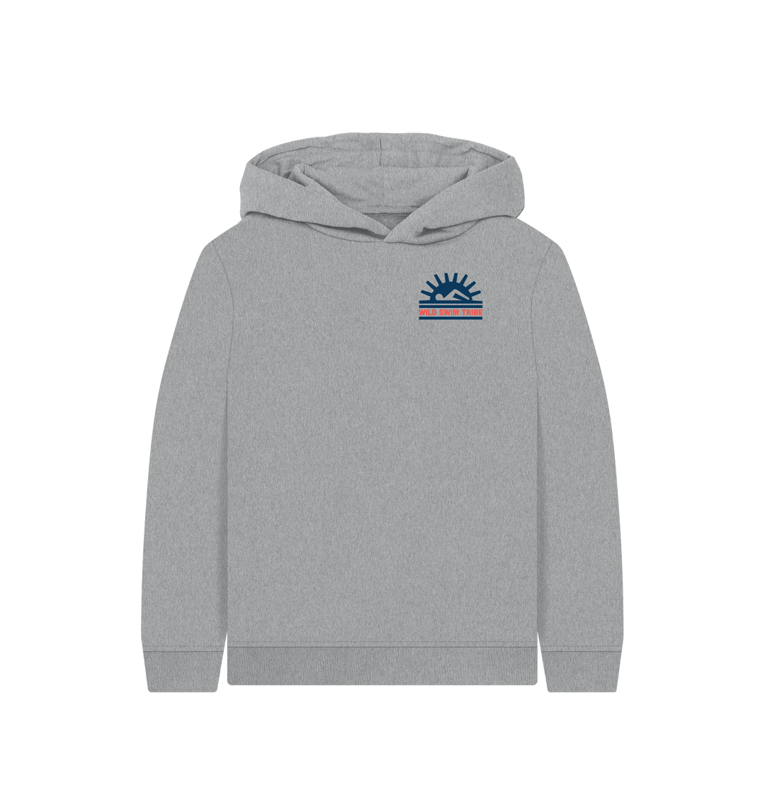 Athletic Grey Printed Kids Hoodie