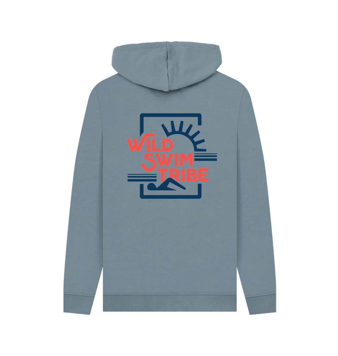 Stone Blue Printed Hoody Back