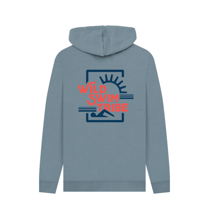 Stone Blue Printed Hoody Back