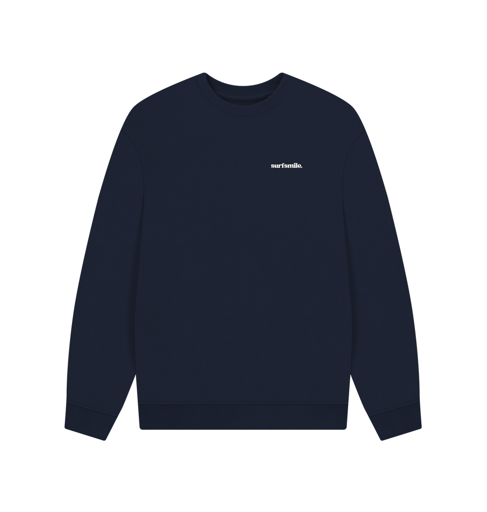 Navy Blue Printed Sweater Front