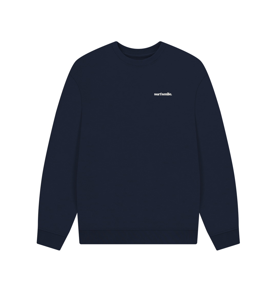 Navy Blue Printed Sweater Front