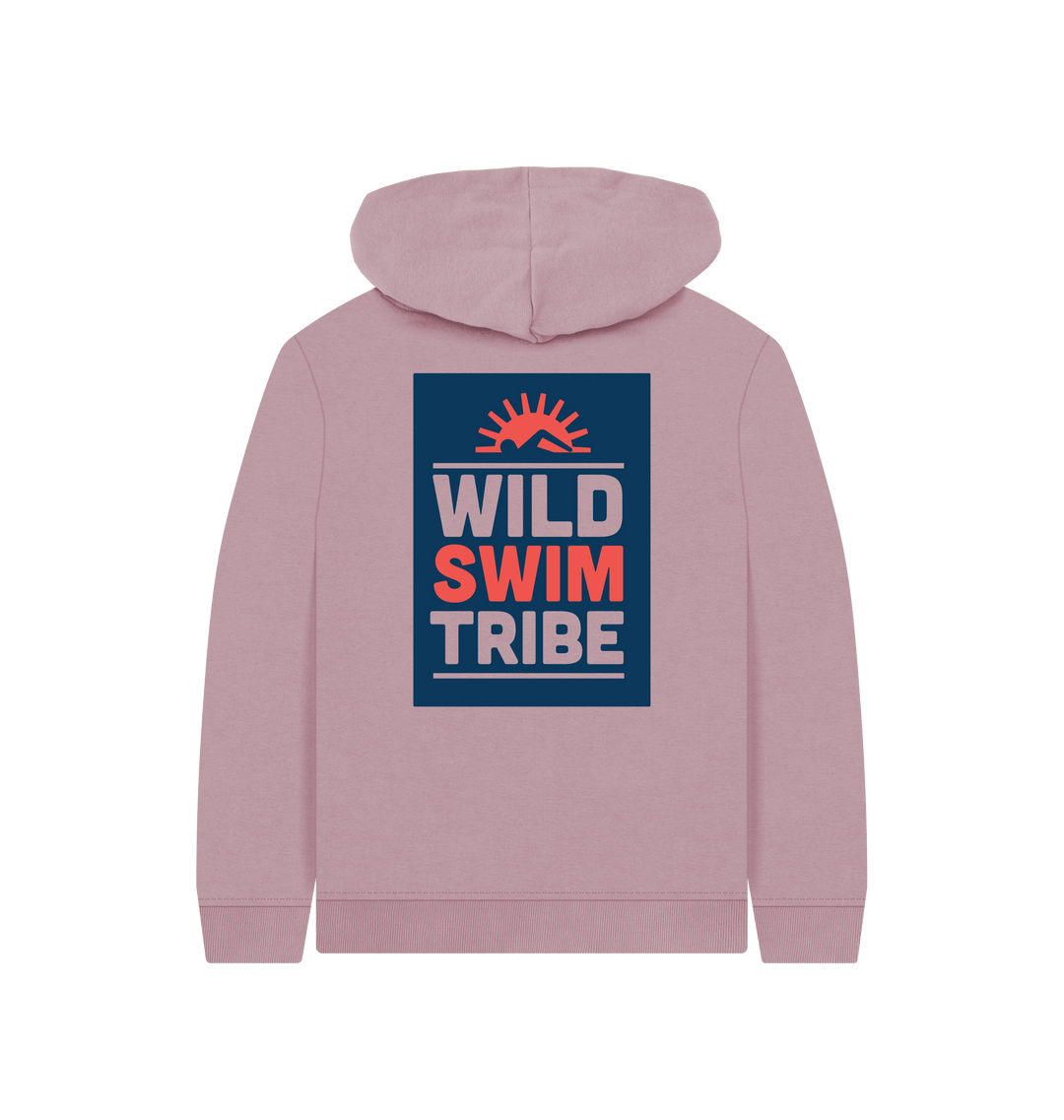 Mauve Printed Kids Hoodie