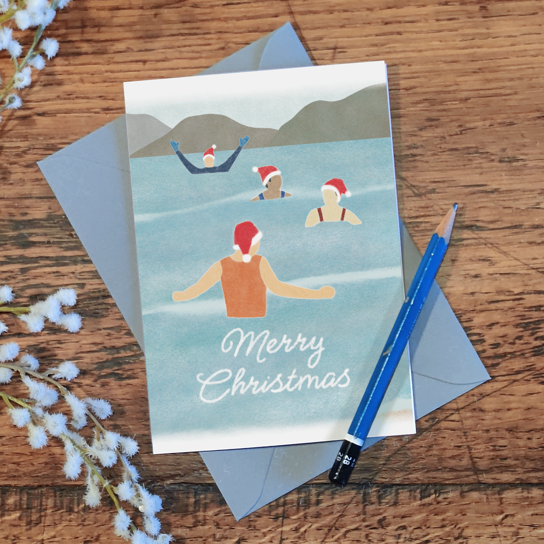 Wild Swimming Christmas Card - Merry Christmas