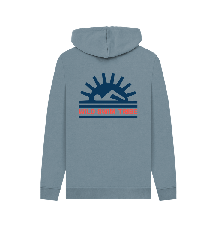 Stone Blue Printed Hoody Back