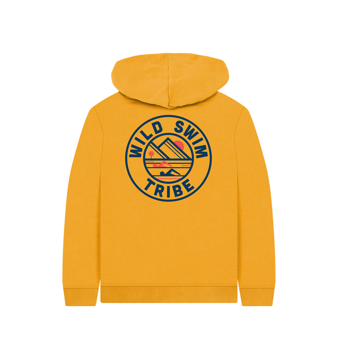 Mustard Printed Kids Hoodie