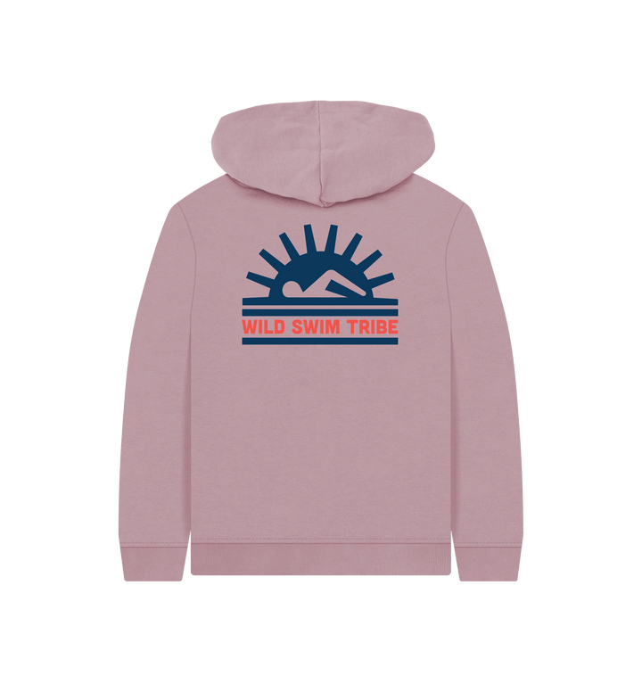 Mauve Printed Kids Hoodie