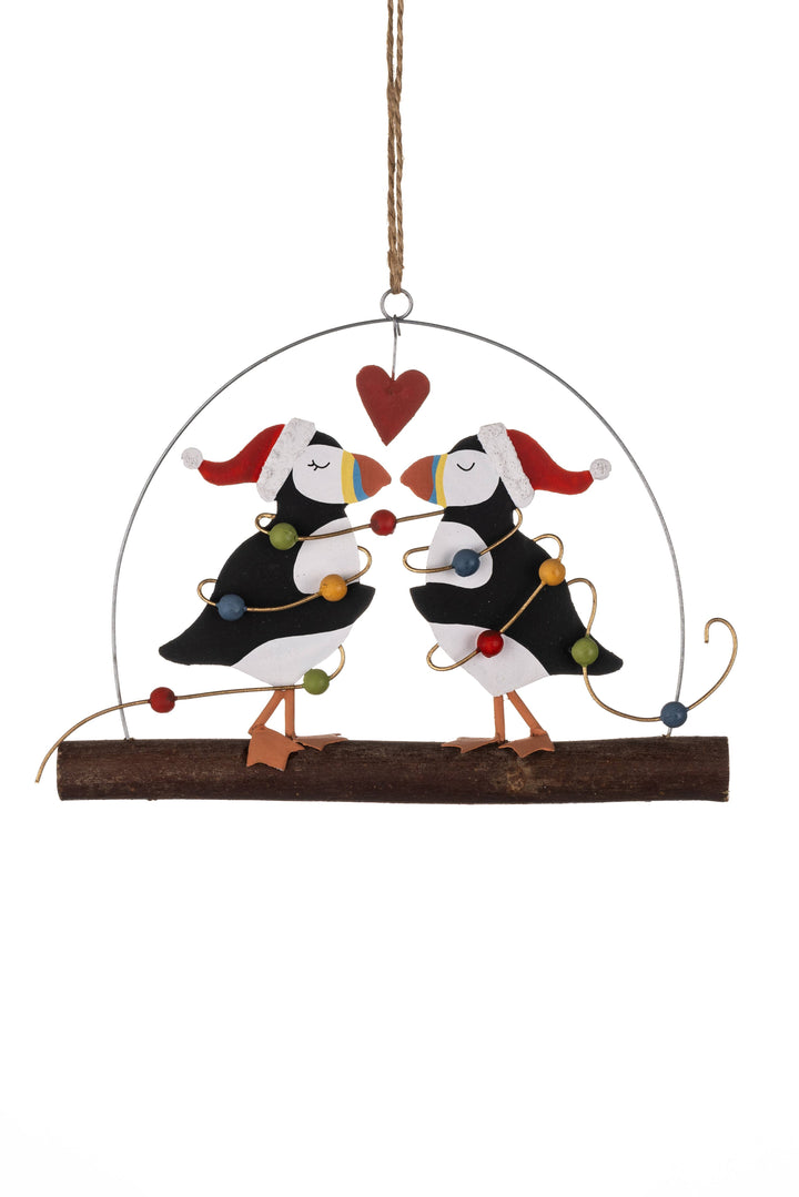 Puffins Tangled In Lights