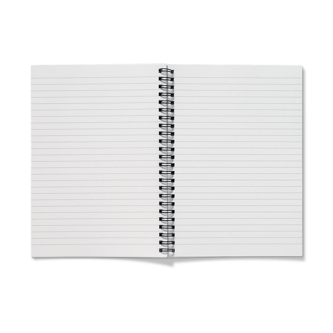 Inside pages of Cold Water Hot Gossip wild swimming notebook with lined paper