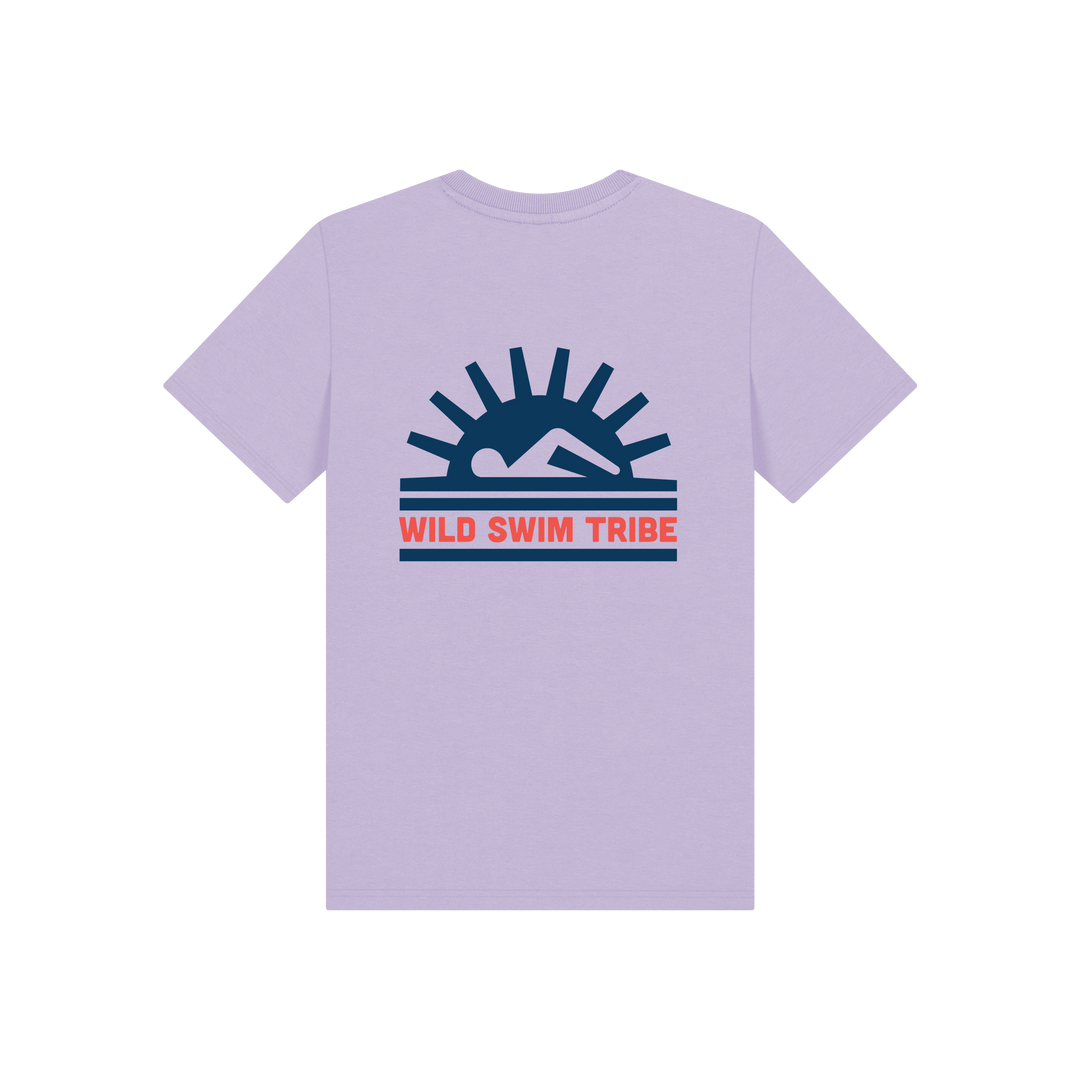 Soft Lilac Printed Kids T-Shirt Back