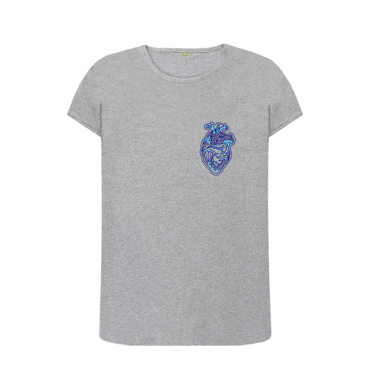 Athletic Grey 'OCEAN HEART' Ladies Tee