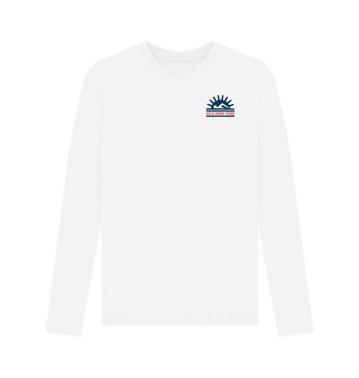White Printed Long Sleeve T Shirt Front