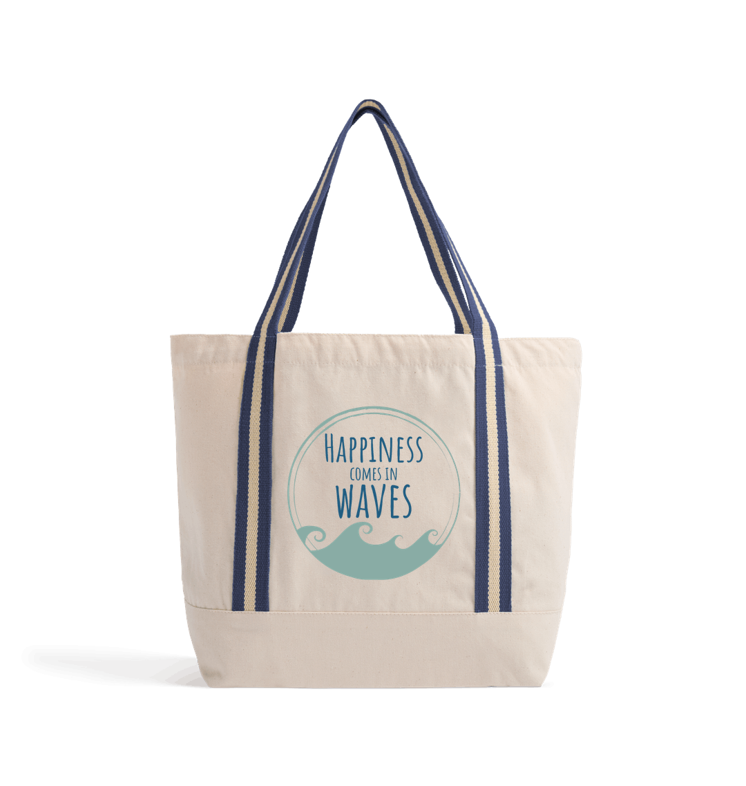 Natural/French Navy Heat Transfer Bag